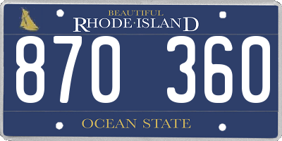 RI license plate 870360