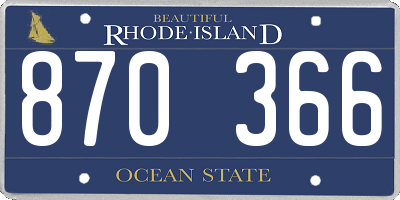 RI license plate 870366