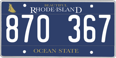 RI license plate 870367