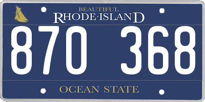 RI license plate 870368