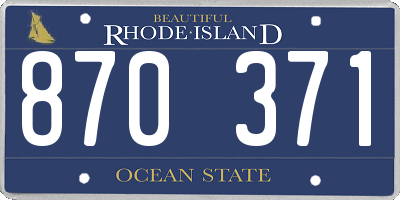 RI license plate 870371