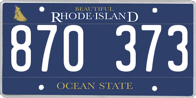 RI license plate 870373