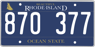 RI license plate 870377