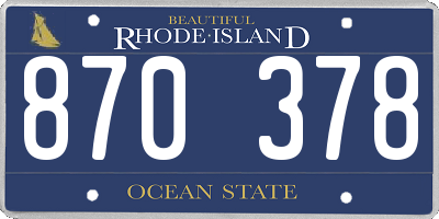 RI license plate 870378