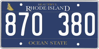 RI license plate 870380