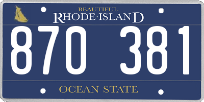 RI license plate 870381