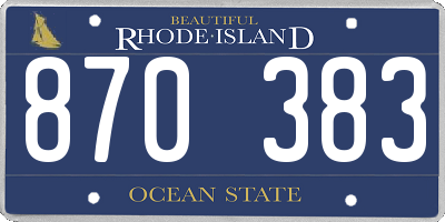 RI license plate 870383
