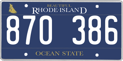 RI license plate 870386