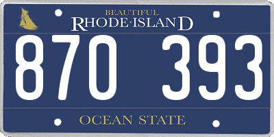RI license plate 870393