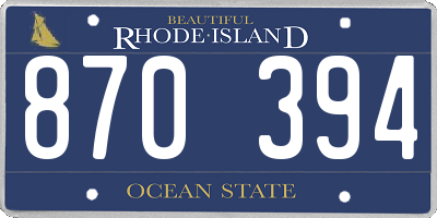 RI license plate 870394
