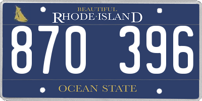 RI license plate 870396