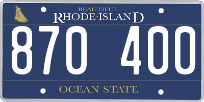 RI license plate 870400