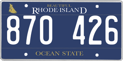 RI license plate 870426