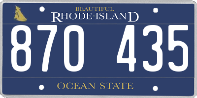 RI license plate 870435