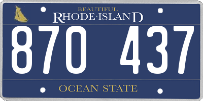 RI license plate 870437
