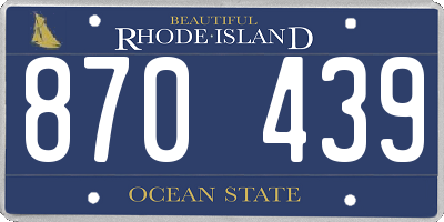 RI license plate 870439