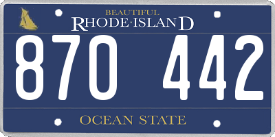 RI license plate 870442