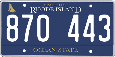 RI license plate 870443