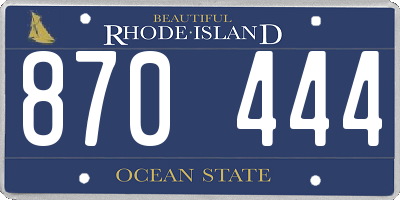 RI license plate 870444