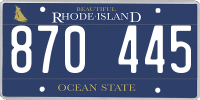 RI license plate 870445