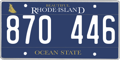 RI license plate 870446