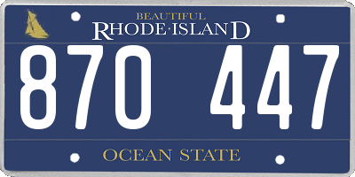 RI license plate 870447