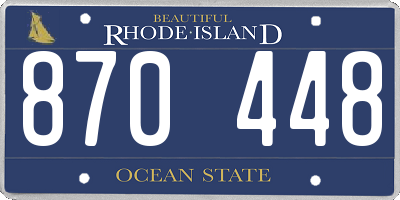 RI license plate 870448