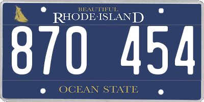 RI license plate 870454