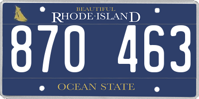 RI license plate 870463