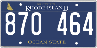 RI license plate 870464