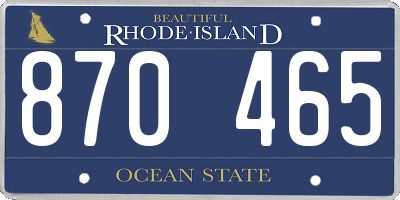 RI license plate 870465