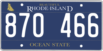 RI license plate 870466