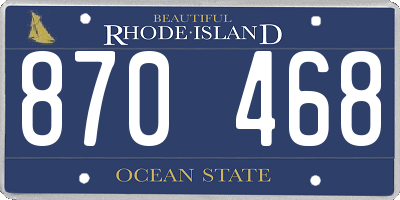 RI license plate 870468