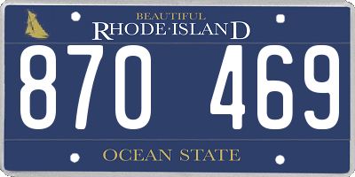 RI license plate 870469