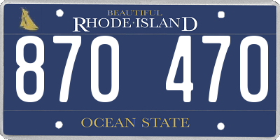 RI license plate 870470