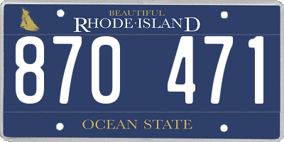 RI license plate 870471