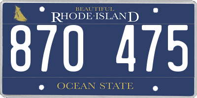RI license plate 870475