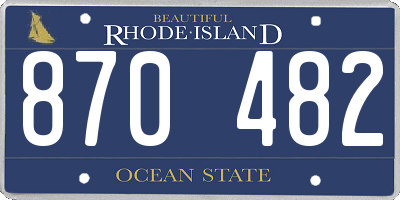 RI license plate 870482