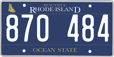 RI license plate 870484