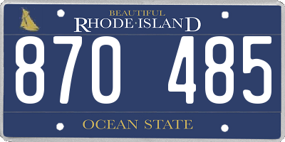 RI license plate 870485