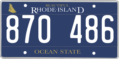 RI license plate 870486
