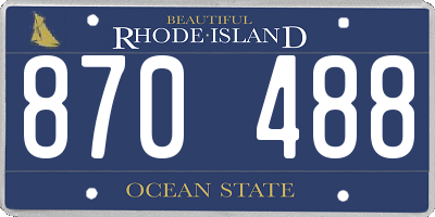 RI license plate 870488