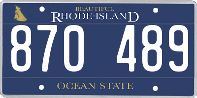 RI license plate 870489