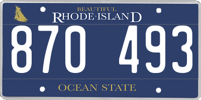 RI license plate 870493