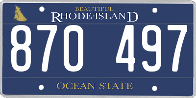 RI license plate 870497