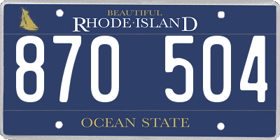 RI license plate 870504