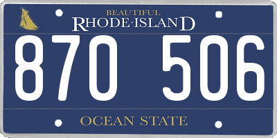 RI license plate 870506