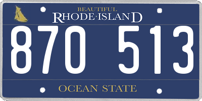 RI license plate 870513