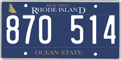 RI license plate 870514