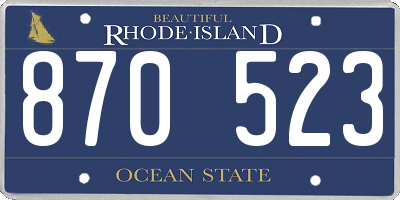 RI license plate 870523